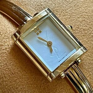Yves Saint Laurent Gold and White Women's Watch